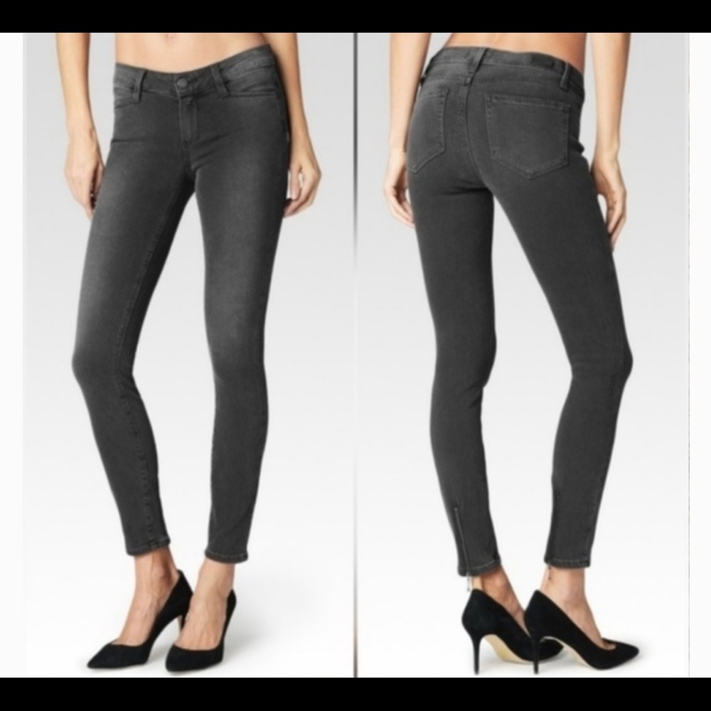 Paige ‘Desi’ Ankle Zip Grey Skinny Jeans - Size 30
